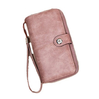 Tas wanita kulit PU sintetis, dompet panjang wanita, kulit PU sintetis, dompet uang, dompet tali pergelangan tangan untuk wanita