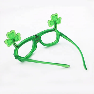 装飾ギフトのためのパーティーのためのLEDメガネのための聖パトリックのためのLEDメガネのためのLEDネオンシャムロック点滅グリーンメガネの光沢のある好意 - Product Image 6