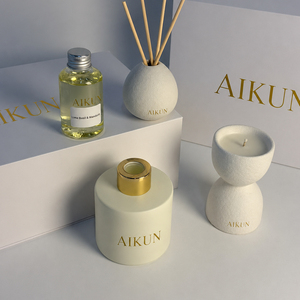 Difusor de Aromas de Cerámica Blanca Aikun, Vela Perfumada, Aceite Aromático, Set de Regalo para el Hogar, Fragancia para Sala de Estar, Empaque en Caja Rígida Personalizada - Product Image 4
