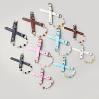 Collier pour chien en perles de cristal multicolores faites à la main, accessoire pour animal de compagnie personnalisé
