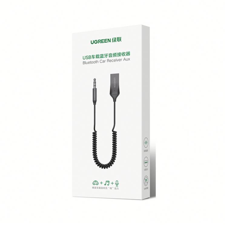 Adaptateur Auxiliaire Bluetooth 5.0 Pour Voiture - Récepteur USB Jack 3.5mm Avec Micro, Kit Mains Libres