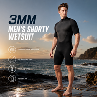 Combinaison de plongée courte en néoprène 3 mm pour homme avec fermeture éclair dorsale pour la plongée et le surf