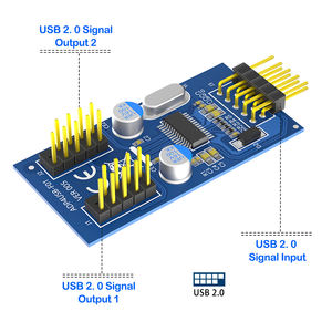 USB 2.0 9Pin 1 to 2 Splitter papan ekspansi untuk PC Motherboard Plug and Play Desktop USB pembagi sinyal dengan 2 port - Product Image 2