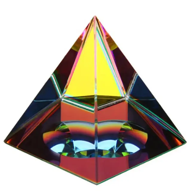 Toptan özelleştirilmiş farklı renk boyutu K9 kristal beyaz embriyo piramit