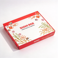 Boîte à sushi de luxe en papier avec logo personnalisé, avec séparateurs, pour emporter, emballage écologique, boîte à sushi, boîte à crêpes, emballage en papier