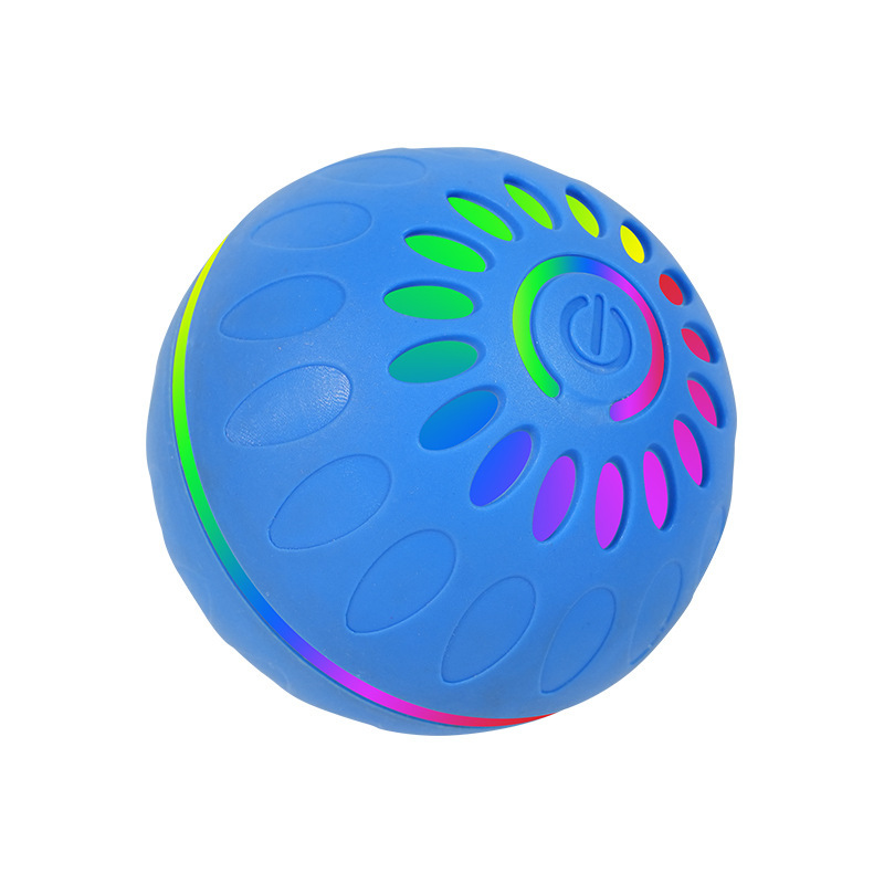 Balle pour chien colorée intelligente [Bleu] 6,5 cm de diamètre