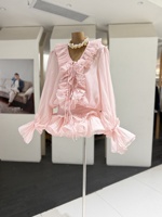 OUDINA Fashion Wholesale Boutique Robe en dentelle élégante à deux pièces, à taille élastique et à superpositions irrégulières, Robes décontractées pour femmes