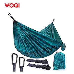 Hamaca de Camping Woqi, Ligera, de Nailon, Capacidad de Carga de 226 kg, Portátil, Rectangular, de Tela Oxford Verde para Exteriores - Product Image 1