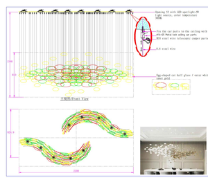 Personalizzabile di lusso nordico Design moderno LED <span class=keywords><strong>lampadario</strong></span> luce <span class=keywords><strong>per</strong></span> alberghi ristoranti sale banchetto soggiorno arredamento - Product Image 3