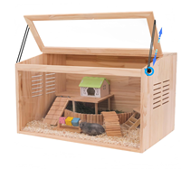 Cage à hamster en bois écologique, résistante aux morsures, personnalisable, pas chère, avec forme sur mesure 24x16x16 pouces pour l'élevage de rats/souris