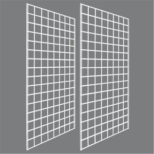 Pannelli Grigliati Metallici 3x7 con Supporti, Verniciati a Polvere Bianca Resistente, Espositori Durevoli per Negozi di Utensili e Artigianato - Product Image 1