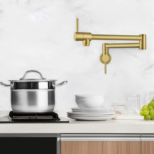 Robinet de cuisine mural à double articulation, bras pivotants, système de commande à deux poignées, un seul <span class=keywords><strong>trou</strong></span> - Product Image 3