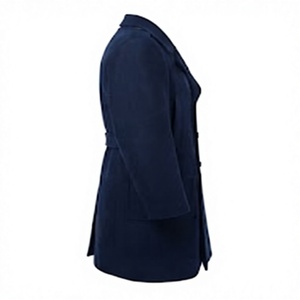Manteaux longs d'hiver pour hommes en mélange de laine, double boutonnage, col à revers, poches à rabat, vêtements d'extérieur OEM - Product Image 3