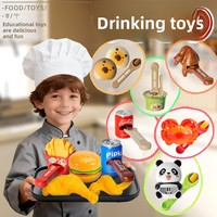 Nouveau Jouet Créatif de Simulation : Ensemble Burger, Cola et Pudding – Jouet d'Alimentation en Plastique pour Enfants, Anti-Stress