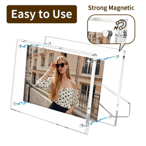 <span class=keywords><strong>Cadre</strong></span> <span class=keywords><strong>photo</strong></span> magnétique en acrylique transparent avec aimants néodyme N52, présentoir de bureau pour la décoration de la maison et du bureau - Product Image 3
