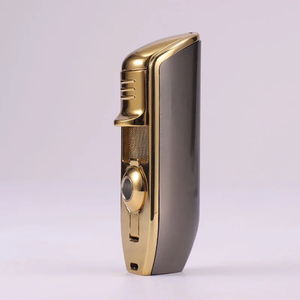 Premium Luxury Metal Jet <span class=keywords><strong>Torch</strong></span> Gas recargable encendedor de cigarros a prueba de viento con cortador de cigarros para regalos de negocios - Product Image 1