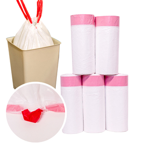 Wholesale Bio Degradable Scented Trash Bag Custom Logo Color Size Strong 13 Gallon Bin Liner GRS Drawstring Garbage Bag On Roll