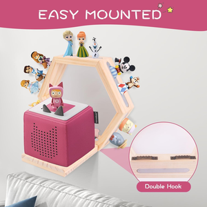 Hexagon Tonie DIY Étagère flottante en bois magnétique Ensemble 3 supports de rangement muraux pour Tonie <span class=keywords><strong>Box</strong></span> pour enfants - Product Image 2