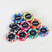 Jetons de poker en céramique personnalisés avec logo, design original, nouveau style, diamètre 39 mm, accessoire de jeu de haute qualité