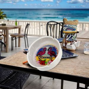 Cenicero de Cigarros de Cerámica Ecológico, Hecho a Mano y Personalizado, con Diseño de Playa Dominicana, Panamá y Océano, para Turistas - Product Image 2