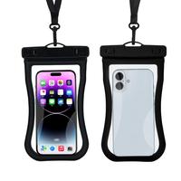 Pochette étanche pour téléphone IPX8 blanche, en PVC, avec fermeture à glissière, écran tactile et fenêtre pour appareil photo, grand sac pour téléphone avec cordon pour les sports nautiques