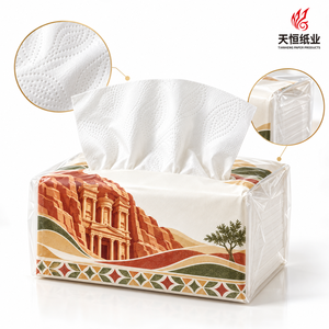 Boîte de mouchoirs classiques <span class=keywords><strong>Jordan</strong></span> Petra Rose Red Rock Print, mouchoirs doux blancs pour restaurant, vente en gros - Product Image 1
