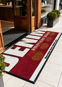 Traditional Red <b>Doormat</b> Rectangle Fabric Welcome Mat With Chinese Characters Indoor Floor Mat - Product Image 3