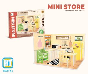 Rompecabezas 3D de Papel HTL, Set de Escenas en Miniatura DIY, Serie de Habitaciones Infantiles, Rompecabezas Educativo de Ensamblaje, Venta al Por Mayor, CPC CE - Product Image 3