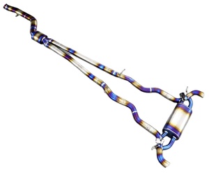 Выхлопная система Catback из титанового сплава с синим покрытием для BMW 240 540 840 X3 X4 X5 3.0T, с одинарной средней трубой и глушителем - Product Image 2