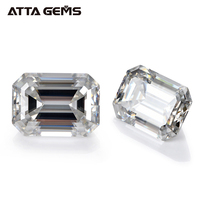 Gema suelta de diamante moissanita, corte de Esmeralda, excelente, claridad blanca incolora, VVS, para joyería