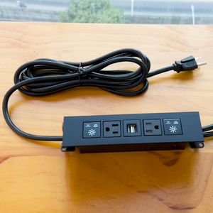 Barrette d'alimentation rechargeable 12A dans le bureau 2 prises ca 2 ports USB-A prise électrique pour maison intelligente 125V nominale pour bureau à domicile - Product Image 3