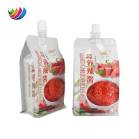 Pochette de sauce de forme spéciale de qualité alimentaire personnalisée de haute qualité 150g pochette à bec debout pour sauce ketchup tomate piment