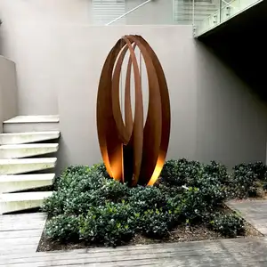 Ornamen kerja taman ornamen patung desain seni Corten