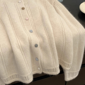 <span class=keywords><strong>Cardigan</strong></span> in Maglia da <span class=keywords><strong>Donna</strong></span> Autunno Inverno, Traspirante, Spesso, Collo Tondo, Manica Lunga, <span class=keywords><strong>Rosa</strong></span> Francese, Tinta Unita con Bottoni - Product Image 2