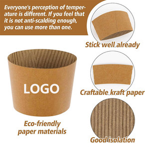 Fundas de Cartón Corrugado Reutilizables y Duraderas para Vasos, para Bebidas Frías y Calientes, Fundas de Papel Desechables Personalizadas para Vasos de Café - Product Image 4