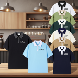 DOVEARK Custom 240G Heavy-Weight 40Yarn US S-3XL Oversized 65%Cotton 35%Polyester Contrast Color Zipper Unisex Mens Polo Shirt