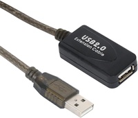 10 Meter Hochgeschwindigkeits-480-Mbps-USB-2.0-Typ-A-Stecker-auf-A-Buchse Aktives Verlängerungskabel mit Repeater für Drucker, Scanner und Mehr