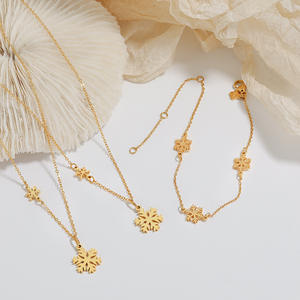 Copo de nieve Navidad colgante collar pulseras conjunto de joyas de invierno Navidad Año Nuevo regalos de vacaciones para mujeres - Product Image 4