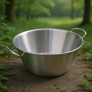 Calderone Conico con Manici in Acciaio Inossidabile di Grandi Dimensioni per Cucinare e Mescolare - Product Image 3