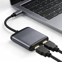 Moniteur double 4K60Hz pour station d'accueil Type-C avec adaptateur USB-C double 4K pour USB 3.0 PD100W