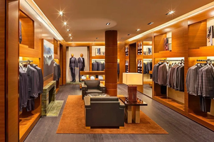 Negozio di abbigliamento interior <span class=keywords><strong>mobili</strong></span> indumento display display isola di legno per i vestiti - Product Image 4