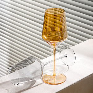 Nordic Style Red Wine <b>Glasses</b> Crystal Stemmed Gold Plated Colored <b>Amber</b> And Smoky Gray Party Use - Product Image 3