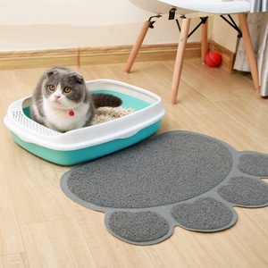 Hohe qualität Pfote Form <span class=keywords><strong>Pet</strong></span> Schüssel Matte Wasserdichte Lebensmittel PVC Hund Fütterung Matte innen floormat - Product Image 2