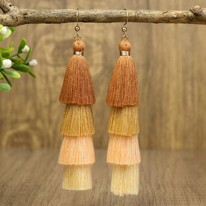 Pendientes bohemios con borlas para mujer, joyería colorida con flecos en capas para fiesta, accesorios de moda - Product Image 4