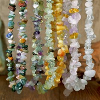 Colliers ras du cou perlés pour femmes et filles, en pierres naturelles de turquoise, fluorite et citrine, bijoux bohèmes perlés