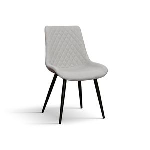 Juego de 4 sillas Morgana, asiento de tela gris paloma, patas de metal, sillas de comedor para interiores - Product Image 1