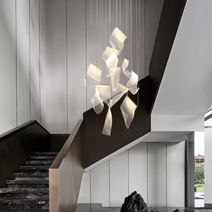 Dispositivo di moda in seta moderna scala in acrilico <span class=keywords><strong>lampadari</strong></span> a soffitto a Led luce pendente <span class=keywords><strong>per</strong></span> soggiorno - Product Image 2