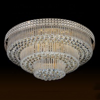 Lustre suspendu en cristal doré vintage décoratif pour mariage, chambre d'hôtel, salon, éclairage de plafond LED à intensité variable