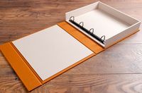 Carpeta de 4 anillas de alta calidad personalizada, organizador de documentos para oficina, uso comercial, carpeta de almacenamiento de archivos de papel de hojas sueltas recargable