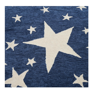 Alfombra de lana con diseño de estrellas azules modernas de tamaño personalizado de alta calidad directa de la India para pisos del hogar - Product Image 5